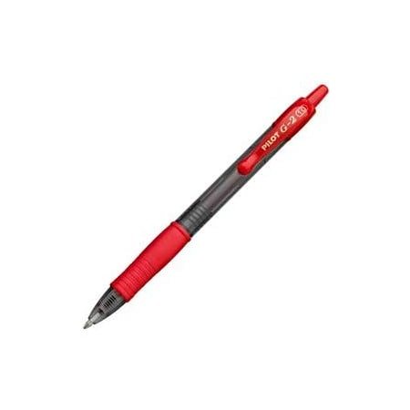 Pilot Pilot G2 Gel Retractable Rollerball Pen, Bold, 1.0mm, Red Ink, Dozen 31258